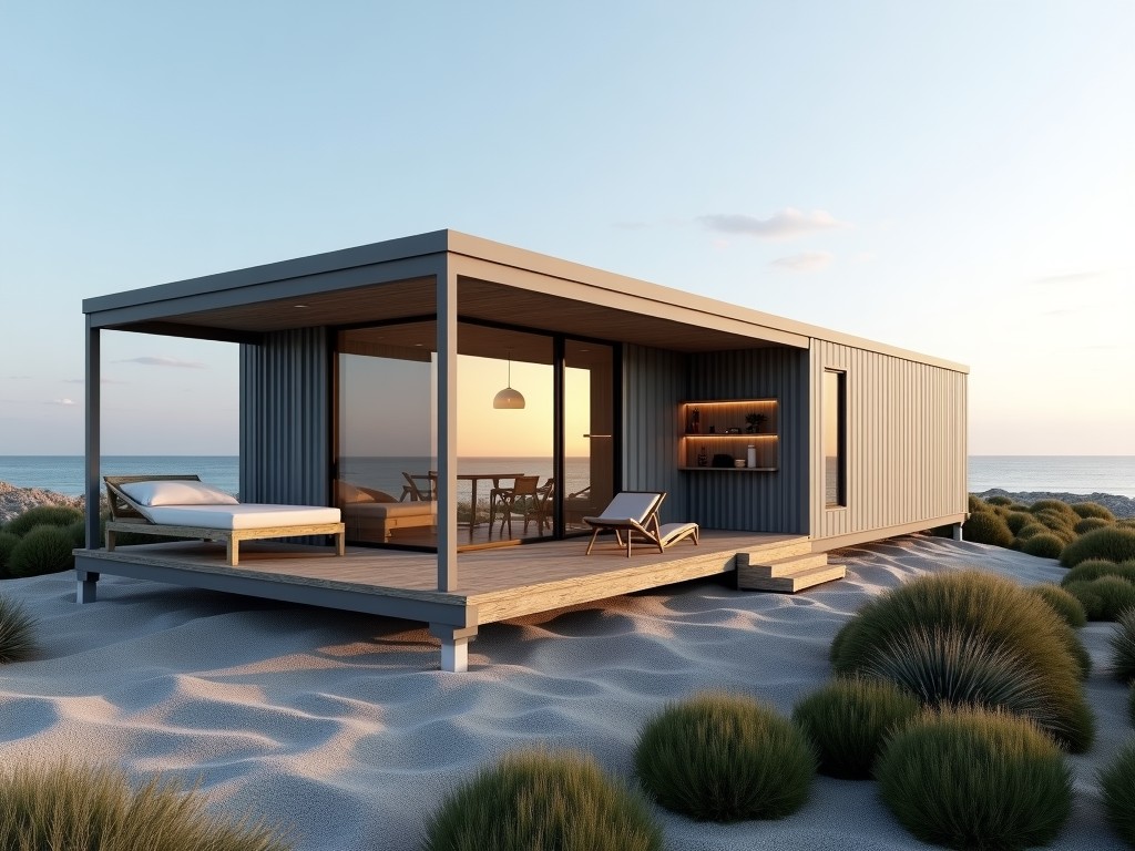 Beach Light Steel Villa Home Design