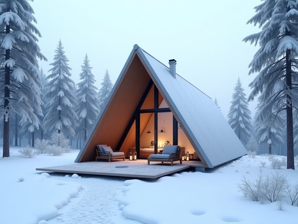 China winter resort triangle cabin