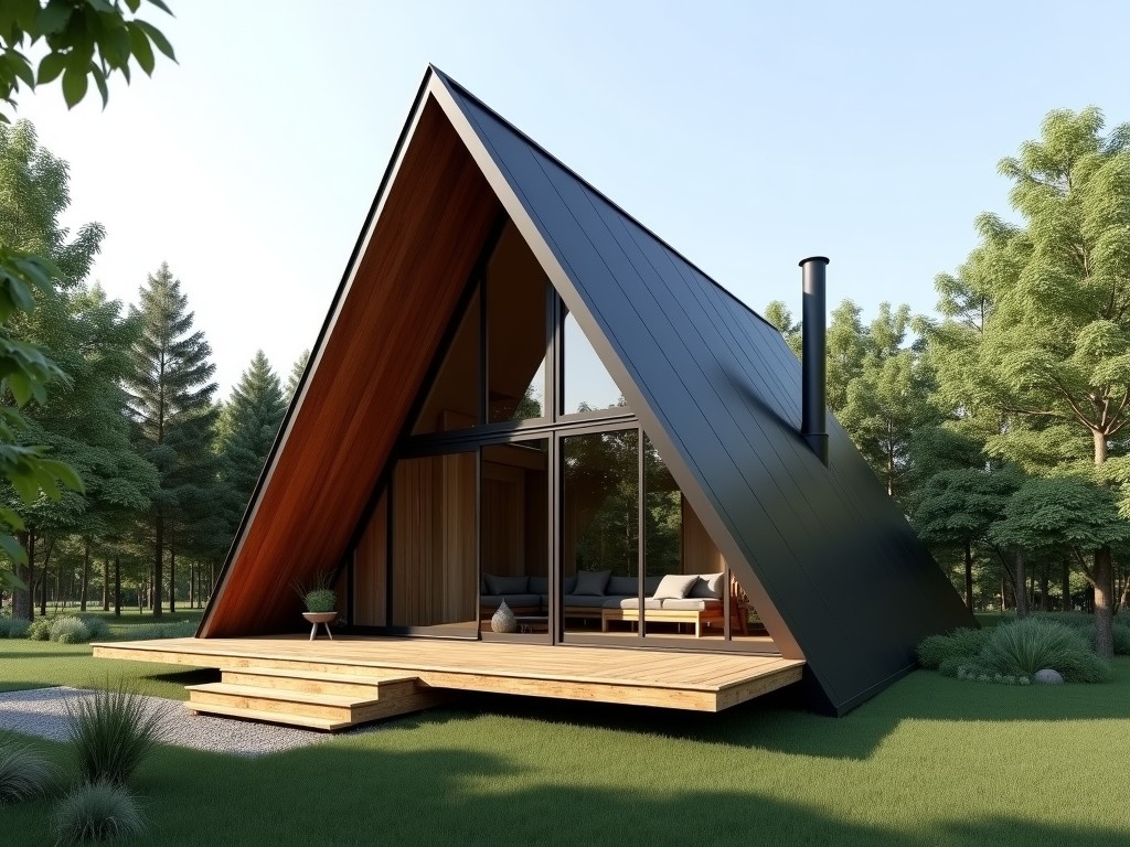 custom prefab triangle house builder